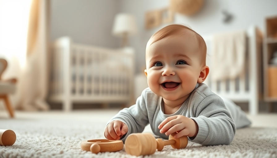 Sichere Spielzeuge für Babys: Baby spielt mit sicheren Holzspielzeugen.