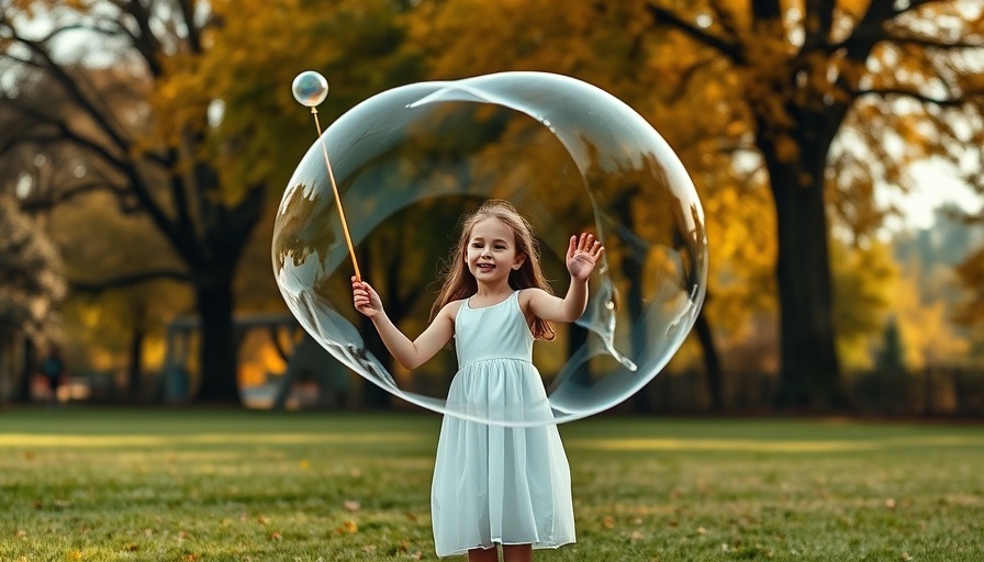 Young girl making giant bubble in a park - Dr Zigs Giant Bubbles.