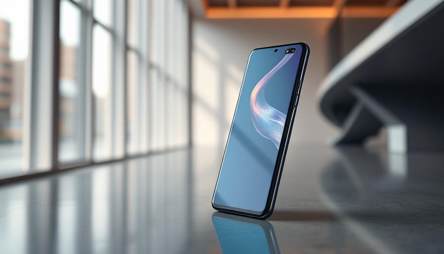 Samsung Galaxy A16 5G smartphone in minimalist setting.