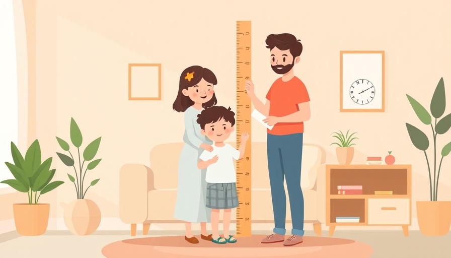 Charming family measuring child with ruler, Online-Alterskontrollen.
