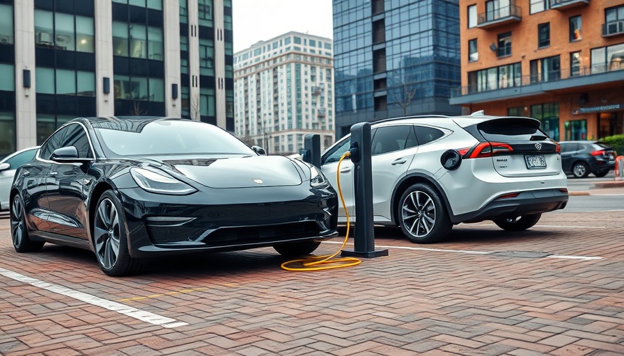 Electric cars charging with BYD neues Batteriesystem für E-Autos in urban setting.