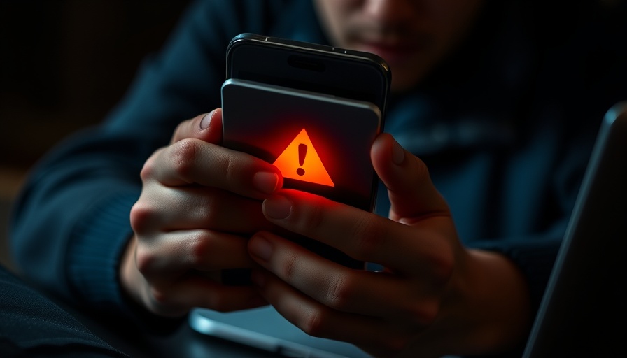 Hands checking phone with warning alert for Amazon und Paypal Phishing.