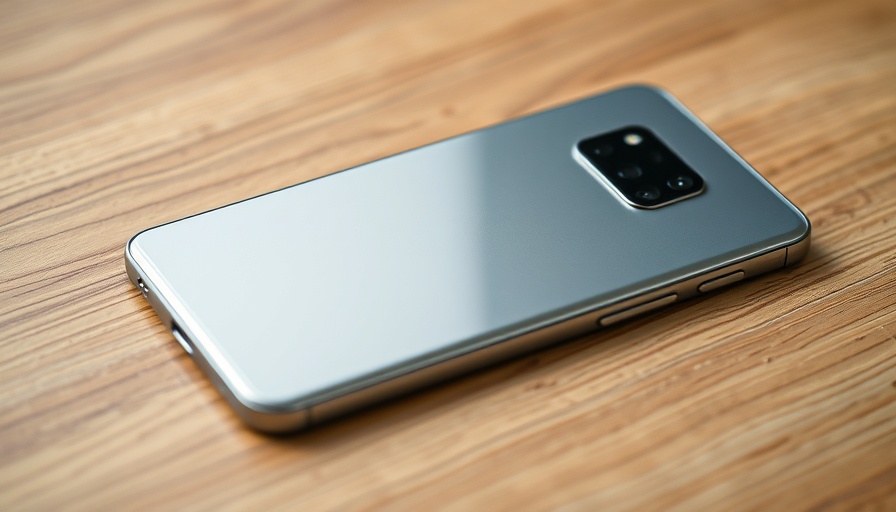 Samsung S25 phone lying on wooden surface, showcasing design