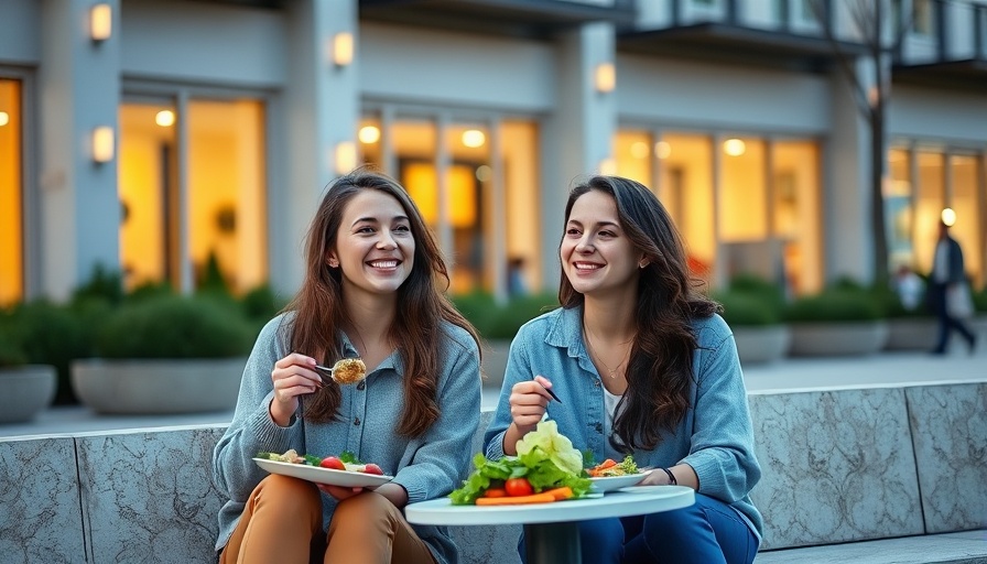Two women enjoying meals outdoors, promoting steuerfreie Essenszuschüsse.