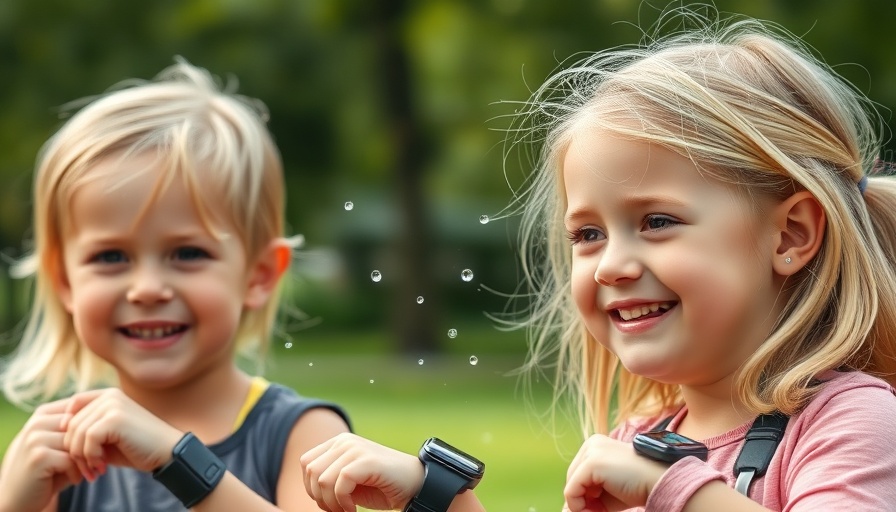 Children with Anio 6 Kinder-Smartwatch enjoying outdoor fun.