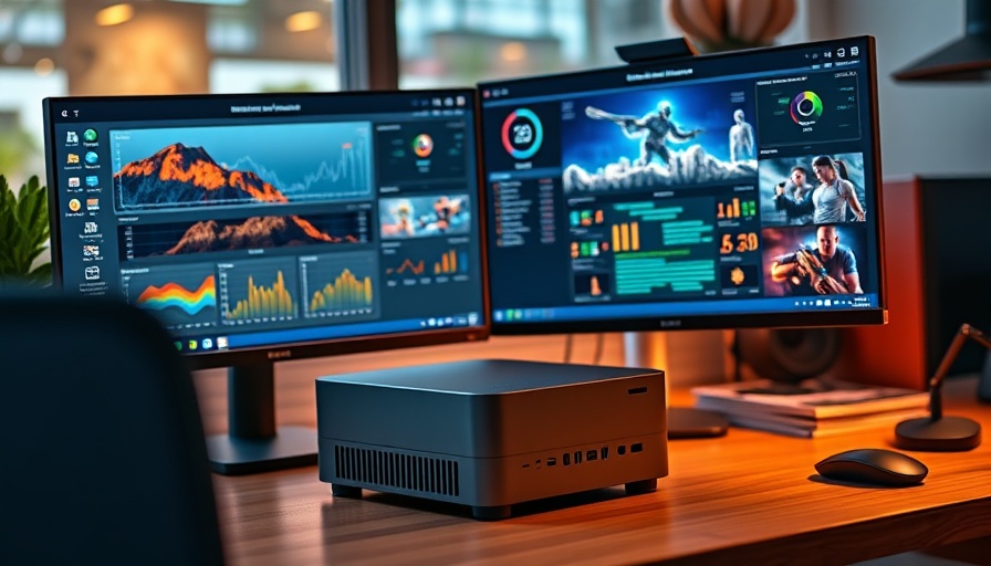 Sleek Mini-PC in modern setup with 4K UHD graphics and privacy features.