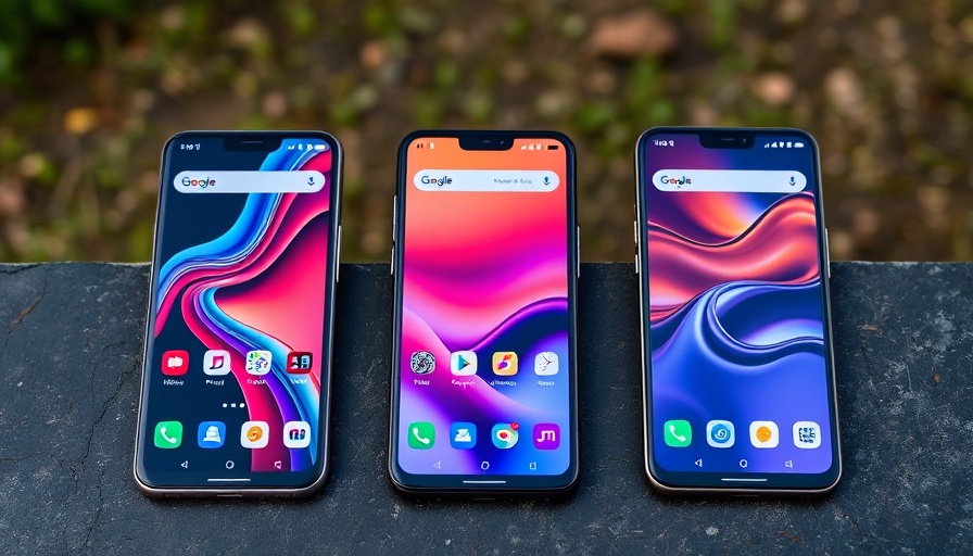 Three smartphones displaying One UI interface on a dark surface