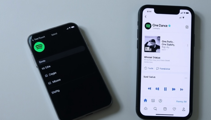 Spotify-Songs im WhatsApp-Status teilen, featuring song sharing interface.