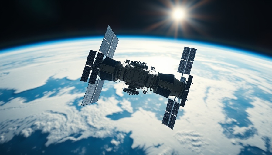 Satellite in orbit above Earth depicting China Satellitenkämpfe im Orbit.