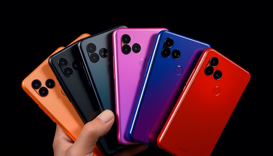 Hand holding multiple Google Pixel 9a phones showing colors.