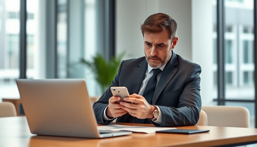 Concerned man in office avoiding mobile contract mistakes, Mobilfunkverträge Fehler vermeiden.