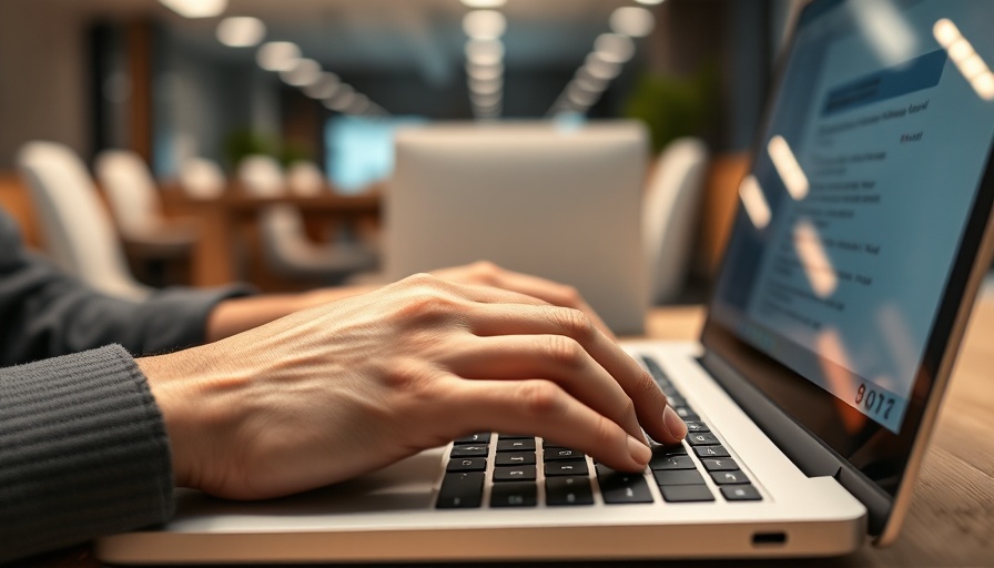 SPAM und Viren-E-Mails erkennen on laptop screen, hands typing.