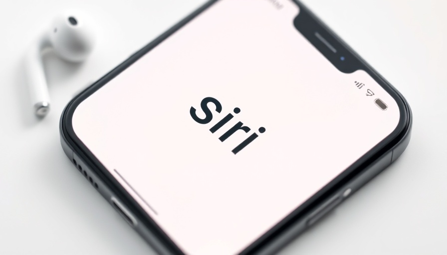 Apple Siri logo with devices on smartphone screen.