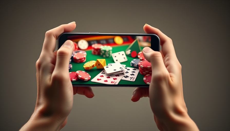 Smartphone displaying virtual casino games with dice and chips.