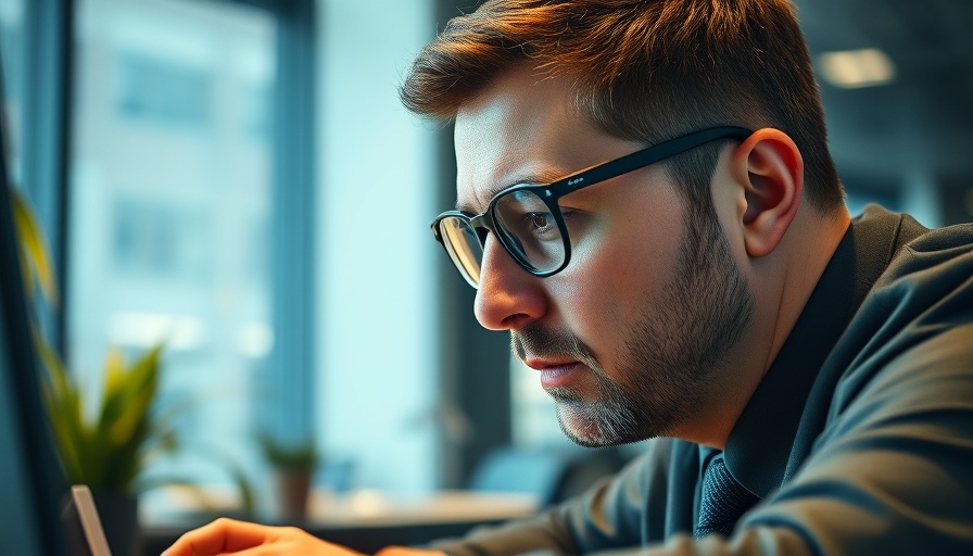 Businessman focusing on computer work for Wirtschaftsidentifikationsnummer WID.