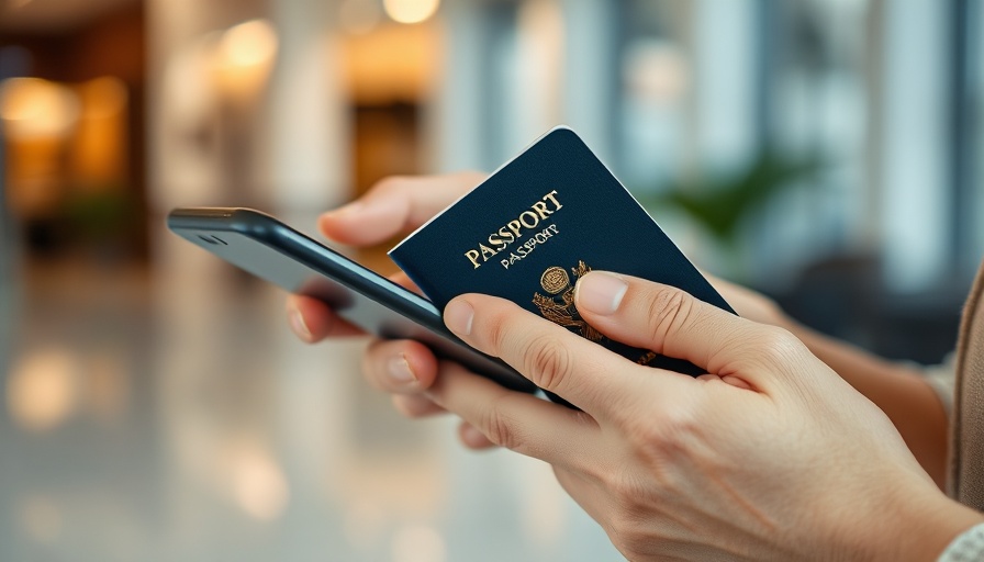 Hands checking passport and phone for Reisepass Fehler.
