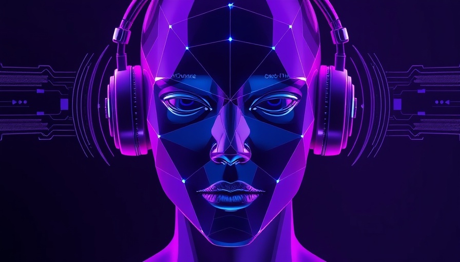 Abstract geometric face illustrating virtuelles Headset Technologie