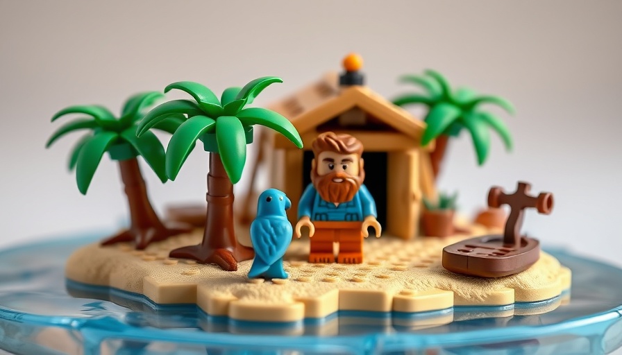 LEGO Set Ray the Castaway on a tropical island.