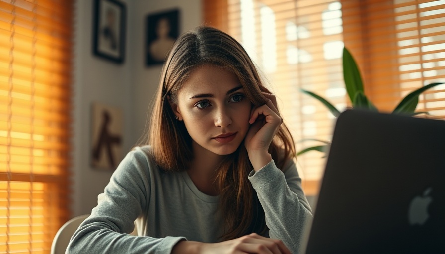 Young woman experiencing Zoom fatigue, feeling exhausted at her desk.