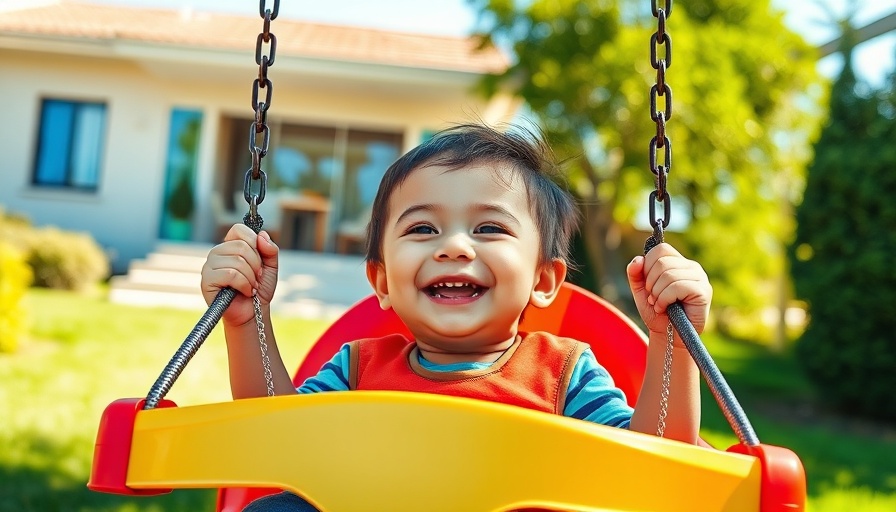 KIDIZ Baby Swing in vibrant garden setting.