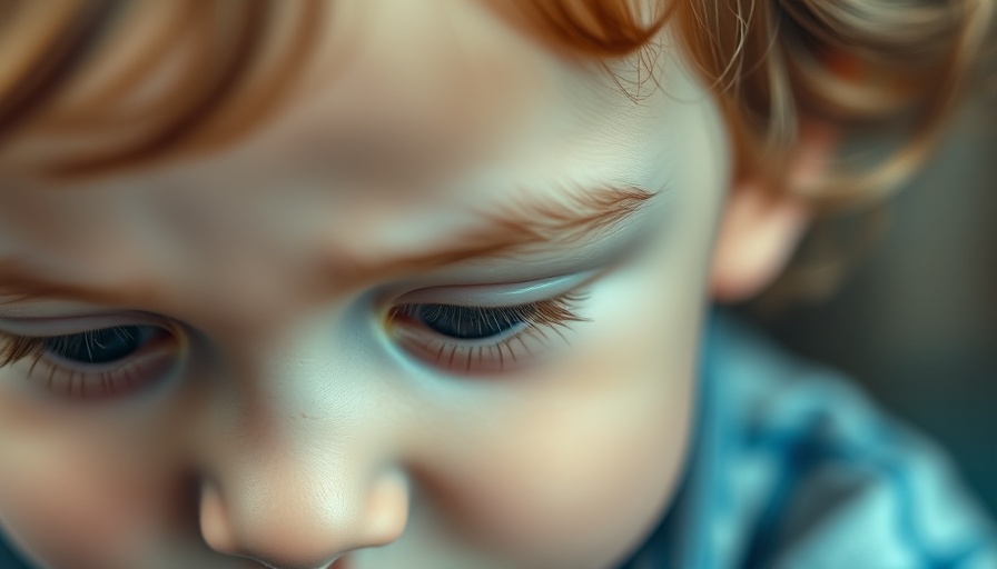 Curious child's close-up face with a focused look, Warum größere Schuhe wichtig sind.