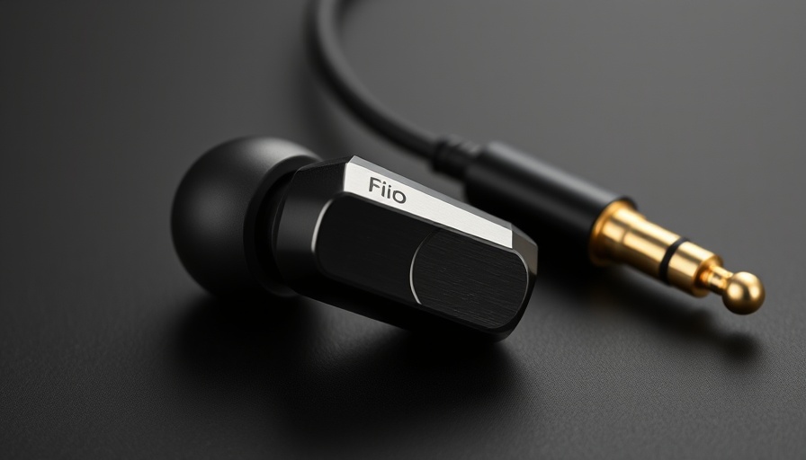 FiiO FX17 In-Ear-Monitor with connectors on black surface.