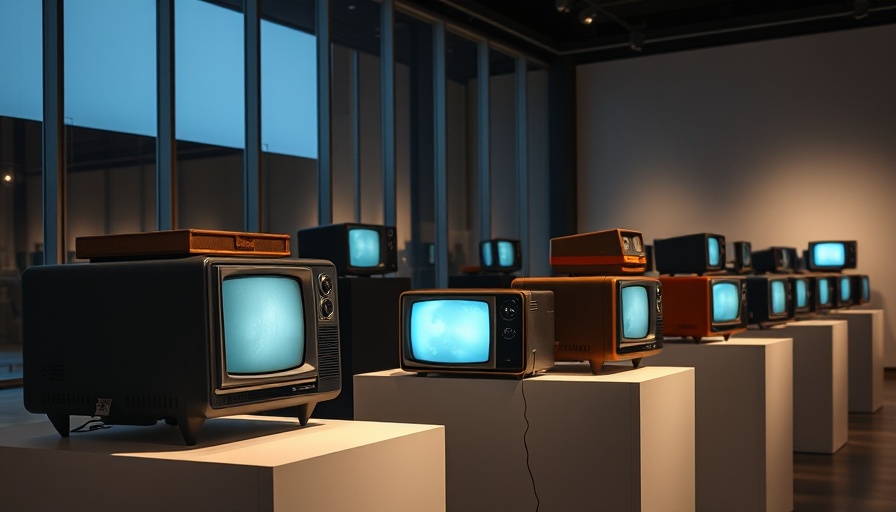 Retro televisions in a modern exhibit, Sky versteckt Kündigungslink.