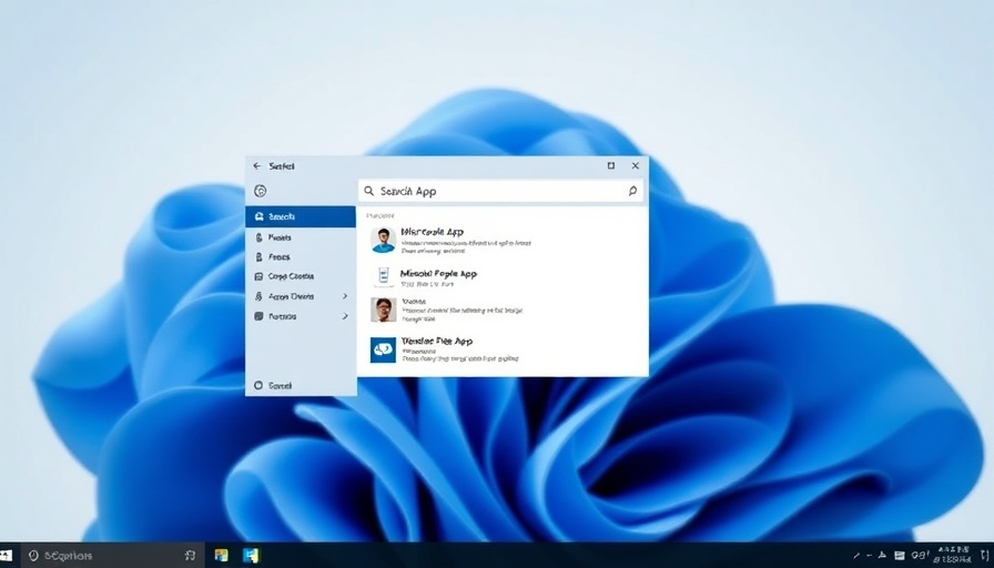 Windows 11 desktop with search highlighting Microsoft People App results.