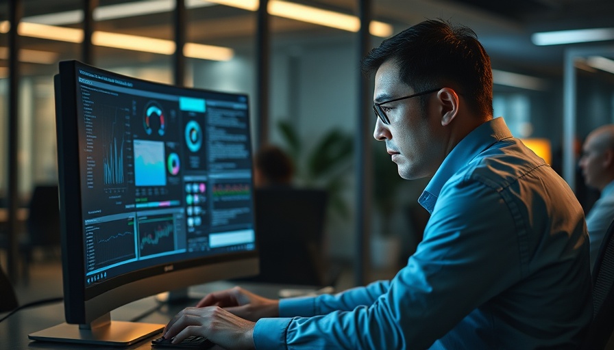 Tech professional managing IT emergencies in modern office, IT-Notfälle managen.