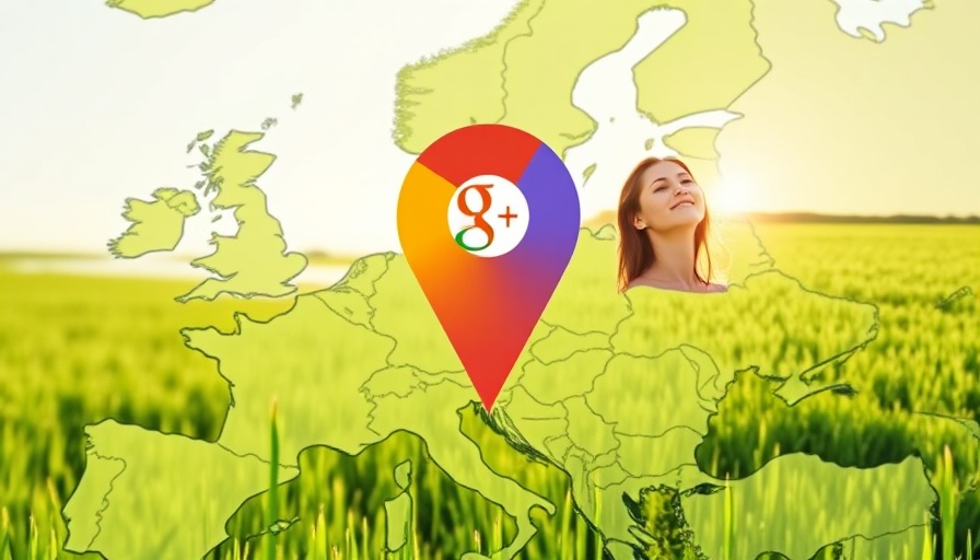 Google Maps neues Update: vibrant map pin and serene woman in nature.