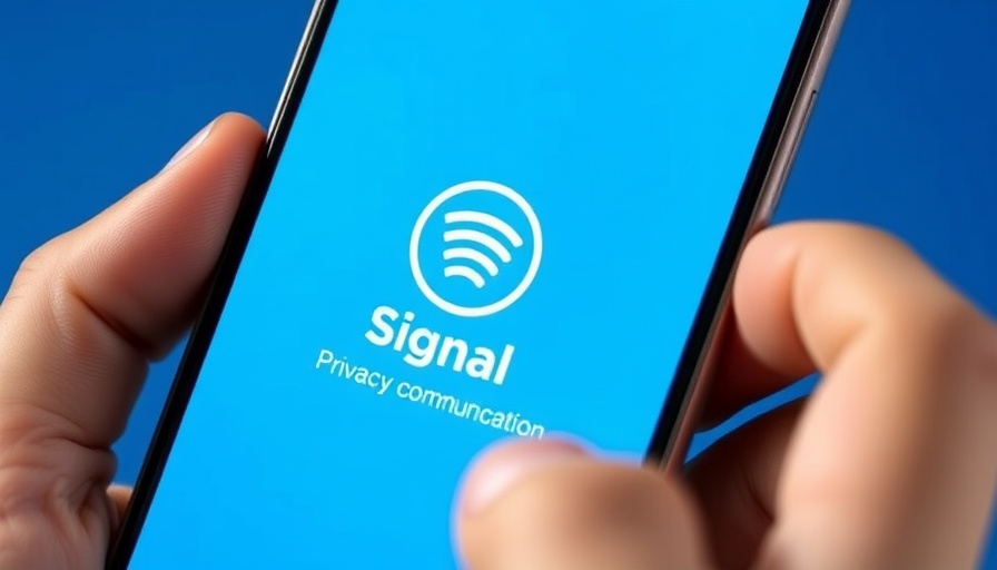 Signal app on smartphone highlighting privacy features for secure communication.