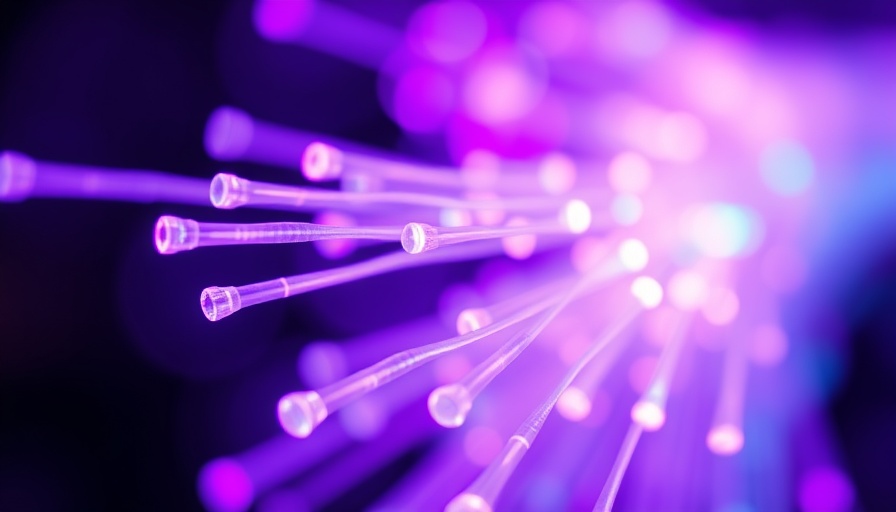 Fiber optic cables emanating colorful light, symbolizing Germany's high internet costs.
