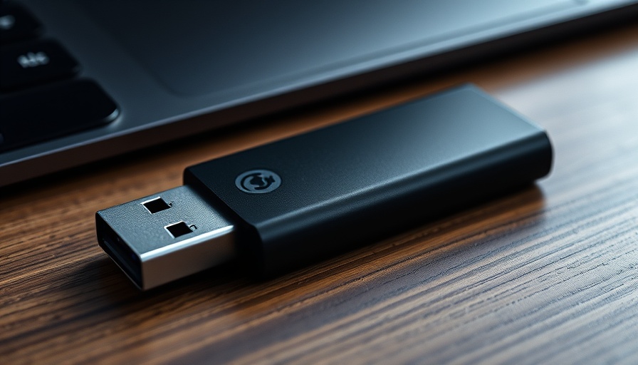 Sleek USB-SSD with 1TB capacity on wooden desk.