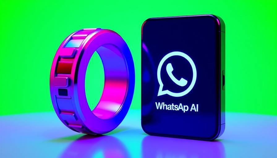 Bright 3D illustration of Meta AI interacting with WhatsApp logo.