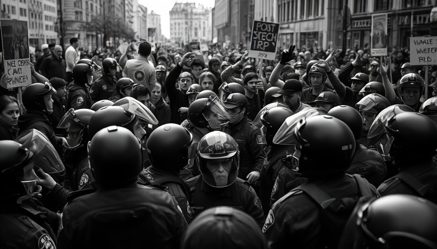 Polizeigewalt G20 Proteste scene with officers in action.