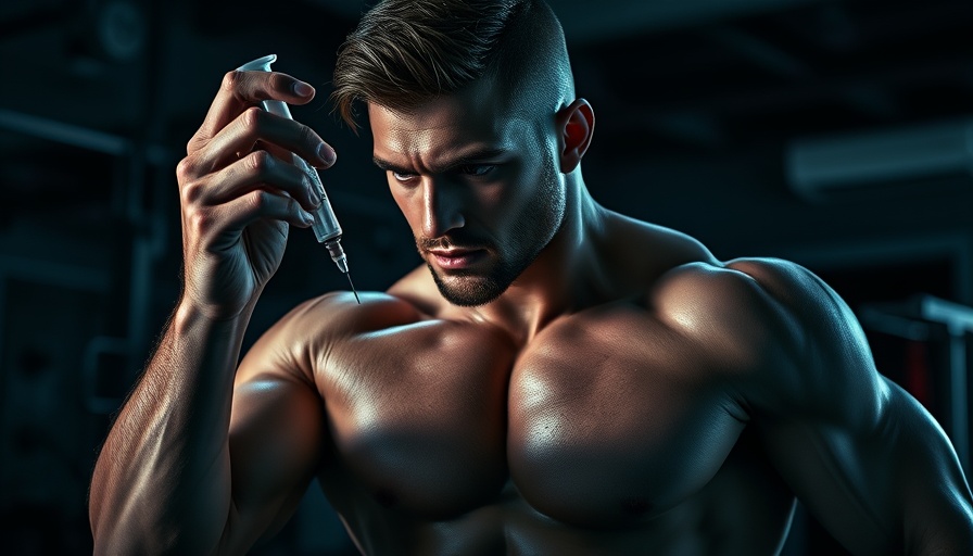 Man considering syringe in gym, highlighting Alltagsdoping im Freizeitsport.
