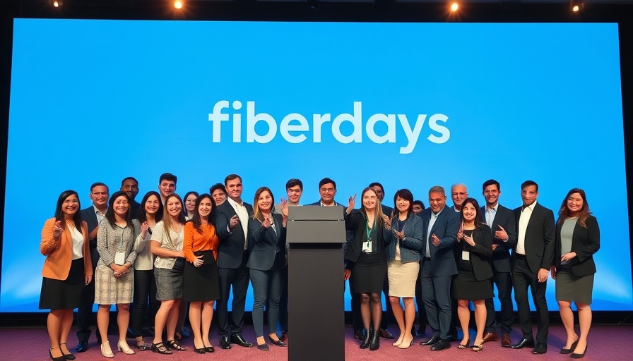 Group at Fiberdays event pressing button, Bundesdigitalministerium Deutschland.