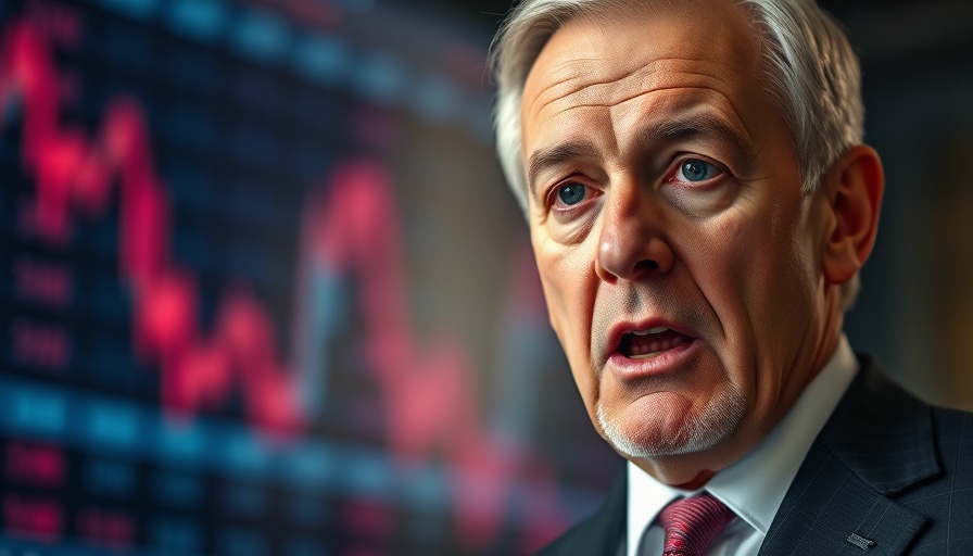 EU gegen Trump Zollkrieg backdrop with intense older man in suit, financial graphics.