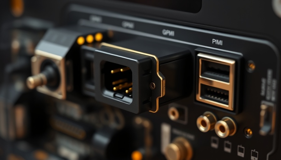 GPMI connector replacing HDMI in a futuristic setup.