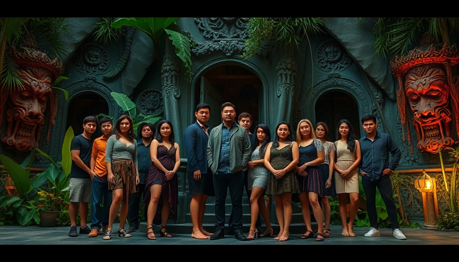 Staffel 4 'The White Lotus' cast in tropical jungle setting.