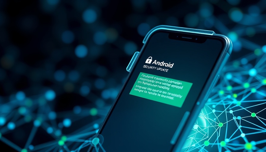 Futuristic Android security update concept preventing surveillance