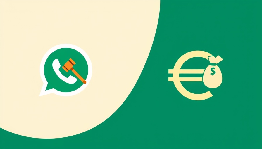 Minimalist symbols representing a DSGVO fine against WhatsApp.
