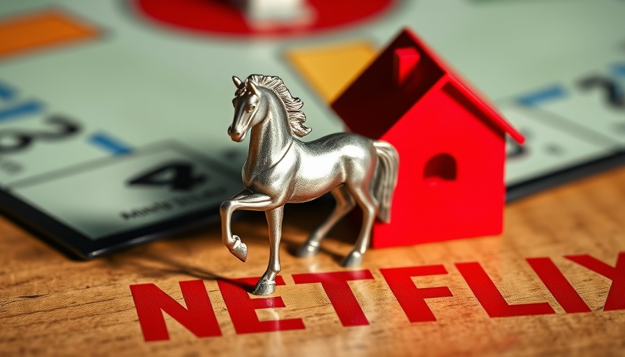 Netflix kauft Monopoly concept with horse piece and logo.