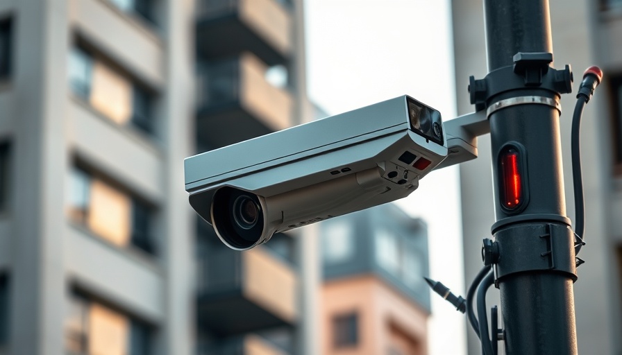 Modern surveillance camera in Germany with facial recognition capability.