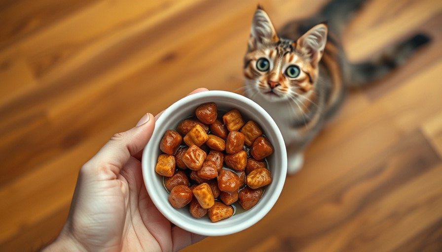 Nassfutter für Katzen im Futternapf auf Holzfußboden.