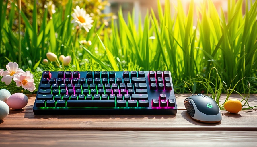 PC-WELT Oster-Verlosung Gewinnspiel prize - RGB keyboard and mouse in Easter setting.