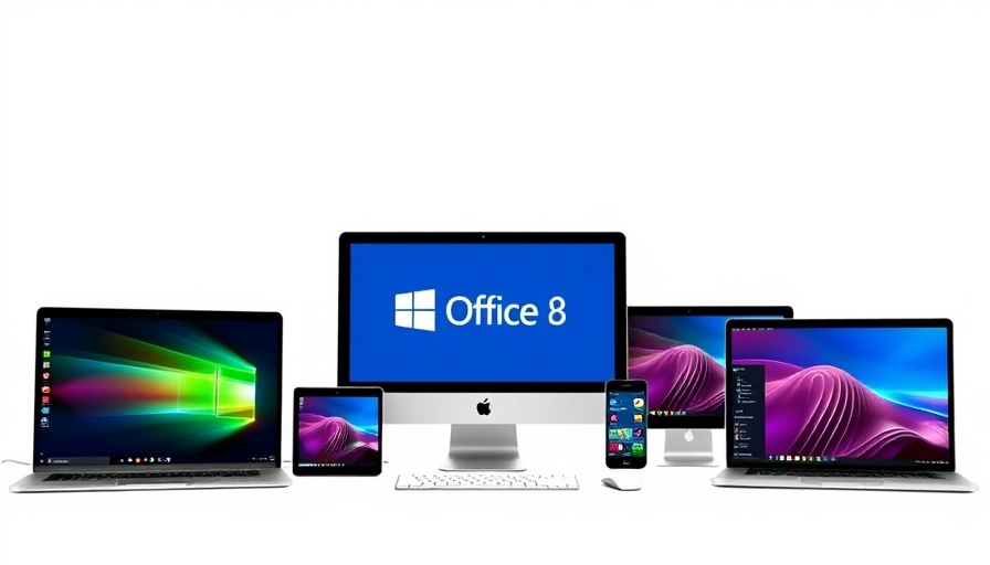 Microsoft Office displayed on multiple devices.