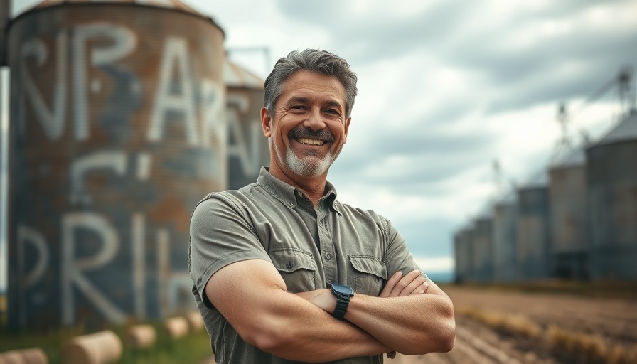 Herausforderungen der modernen Landwirtschaft - Mann vor Silos.