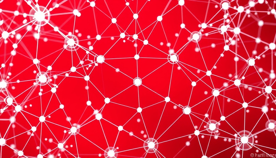 Abstract Nym Mixnet Datenschutzlösung network diagram on red background