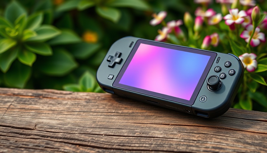 Gaming-Handheld ZONE von ZOTAC GAMING in a vibrant garden setting.